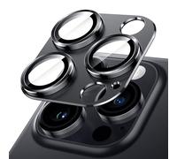 JETech Camera Lens Protector for iPhone 14 Pro 6.1-Inch and iPhone 14 Pro Max 6.7-Inch, Full Coverage 9H Tempered Glass Ring Cover, Matte Metal Plate, Case Friendly, 1-Pack (Space Black)