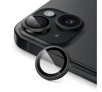 JETech Camera Lens Protector for iPhone 15 6.1-Inch and iPhone 15 Plus 6.7-Inch, 1:1 Invisible Fit, 9H Tempered Glass Metal Individual Ring Cover, Easy Installation Tray, HD Clear, 1 Set (Black)
