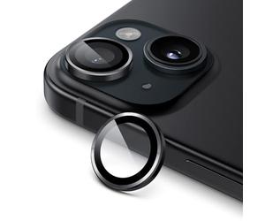 JETech Camera Lens Protector for iPhone 15 6.1-Inch and iPhone 15 Plus 6.7-Inch, 9H Tempered Glass Metal Individual Ring Cover, HD Clear, 1 Set (Midnight)