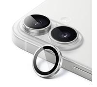 JETech Camera Lens Protector for iPhone 16 6.1-Inch and iPhone 16 Plus 6.7-Inch, 9H Tempered Glass Metal Individual Ring Cover, HD Clear, 1 Set (White)