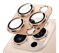 JETech Camera Lens Protector for iPhone 16 Pro 6.3-Inch and iPhone 16 Pro Max 6.9-Inch, Full Coverage 9H Tempered Glass Ring Cover, Matte Metal Plate, Case Friendly, 1-Pack (Desert Titanium)