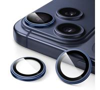 JETech Camera Lens Protector for iPhone 17 Pro 6.3-Inch and iPhone 17 Pro Max 6.9-Inch, 1:1 Invisible Fit, 9H Tempered Glass Metal Individual Ring Cover, HD Clear, 1 Set (Deep Blue)