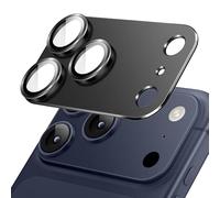 JETech Camera Lens Protector for iPhone 17 Pro 6.3-Inch, Full Coverage 9H Tempered Glass Ring Cover, Matte Metal Plate, Case Friendly, 1-Pack (Black)