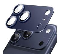 JETech Camera Lens Protector for iPhone 17 Pro 6.3-Inch, Full Coverage 9H Tempered Glass Ring Cover, Matte Metal Plate, Case Friendly, 1-Pack (Deep Blue)