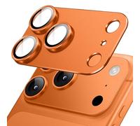 JETech Camera Lens Protector for iPhone 17 Pro Max 6.9-Inch, Full Coverage 9H Tempered Glass Ring Cover, Matte Metal Plate, Case Friendly, 1-Pack (Orange)