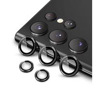 JETech Camera Lens Protector for Samsung Galaxy S22 Ultra 5G 6.8-Inch, 9H Tempered Glass Metal Individual Ring Cover, Easy Installation Tray, HD Clear, 1 Set (Phantom Black)