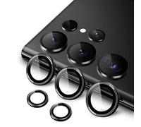 JETech Camera Lens Protector for Samsung Galaxy S23 Ultra 5G 6.8-Inch, 9H Tempered Glass Metal Individual Ring Cover, Easy Installation Tray, HD Clear, 1 Set (Phantom Black)