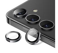 JETech Camera Lens Protector for Samsung Galaxy S24, 9H Tempered Glass Metal Individual Ring Cover, Easy Installation Tray, HD Clear, 1 Set (Onyx Black)