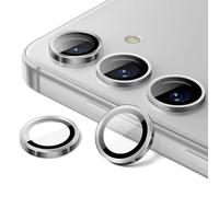 JETech Camera Lens Protector for Samsung Galaxy S24+ / S24 Plus, 9H Tempered Glass Metal Individual Ring Cover, Easy Installation Tray, HD Clear, 1 Set (Marble Gray)
