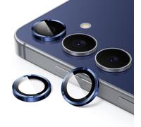 JETech Camera Lens Protector for Samsung Galaxy S25 FE, 9H Tempered Glass Metal Individual Ring Cover, HD Clear, 1 Set (Navy)