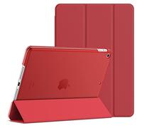 JETech Case Cover for iPad 6th/5th Gen 9.7" (2018/2017), Red | Slim Translucent Back Design, Tri-Fold Stand, Auto Wake/Sleep, Lightweight Shockproof Protection