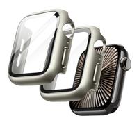 JETech Case for Apple Watch Series 11/10 46mm, Natural Titanium | with Screen Protector, Built-in Tempered Glass, High Touch Sensitivity, Full Protection, Hard PC Design