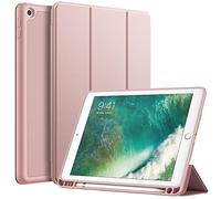 JETech Case for iPad 9.7-Inch (6th/5th Generation, 2018/2017) with Pencil Holder, Slim Tablet Cover with Soft TPU Back, Auto Wake/Sleep (Rose Gold)