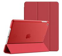 JETech Case for iPad Air 1st Gen, Red | Slim Translucent Back Design, Tri-Fold Stand, Auto Wake/Sleep, Lightweight Shockproof Cover
