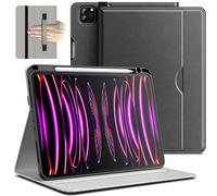 JETech Case for iPad Pro 11 4/3/2 (11-Inch, 2022/2021/2020 Model, 4th/3rd/2nd Gen), PU Leather Business Folio Protective Tablet Cover with Pencil Holder & Pocket Multi-Angle Viewing (Space Gray)