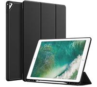 JETech Case for iPad Pro 12.9 Inch (2015/2017 Model, 1st/2nd Generation) with Pencil Holder, Slim Tablet Cover with Soft TPU Back, Auto Wake/Sleep (Black)