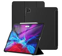 JETech Case for iPad Pro 12.9-Inch (2020/2018 Model, 4th/3rd Generation), Protective Hard Back Shell Soft-Touch Tablet Stand Cover, Auto Wake/Sleep (Black)