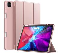 JETech Case for iPad Pro 12.9-Inch (2020/2018 Model, 4th/3rd Generation) with Pencil Holder, Support 2nd Pencil Charging, Slim Tablet Cover with Soft TPU Back, Auto Wake/Sleep (Rose Gold)
