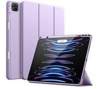 JETech Case for iPad Pro 12.9-Inch (6th/5th Generation, 2022/2021 Model) with Pencil Holder, Support 2nd Pencil Charging, Slim Tablet Cover with Soft TPU Back, Auto Wake/Sleep (Light Purple)