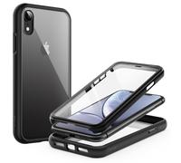 JETech Case for iPhone XR 6.1-Inch with Built-in Anti-Scratch Screen Protector, 360 Degree Full Body Rugged Phone Cover Clear-Back (Black)
