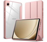 JETech Case for Samsung Galaxy Tab A9 8.7-Inch 2023, Clear Transparent Hard PC Back, Protective Tri-Fold Stand Slim Tablet Cover (Rose Gold)