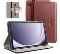 JETech Case for Samsung Galaxy Tab A9 8.7-Inch 2023, PU Leather Business Folio Stand Protective Tablet Cover with Pocket & Straps, Multi-Angle Viewing (Brown)