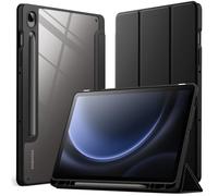 JETech Case for Samsung Galaxy Tab S10 Lite / S10 FE / S9 FE 10.9-Inch with S Pen Holder, Clear Transparent Hard PC Back, Protective Tri-Fold Stand Tablet Cover, Auto Wake/Sleep (Black)