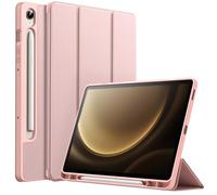 JETech Case for Samsung Galaxy Tab S10 Lite / S10 FE / S9 FE 10.9-Inch with S Pen Holder, Soft TPU Tri-Fold Stand Protective Tablet Cover, Support S Pen Charging, Auto Wake/Sleep (Rose Gold)