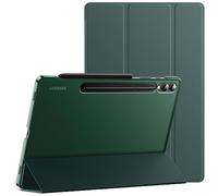 JETech Case for Samsung Galaxy Tab S10 Plus/Tab S9 Plus 12.4-Inch, Translucent Back Tri-Fold Stand Protective Tablet Cover, Support S Pen Charging, Auto Wake/Sleep (Midnight Green)