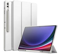 JETech Case for Samsung Galaxy Tab S10 Ultra/Tab S9 Ultra 14.6 Inch with S Pen Holder, Soft TPU Tri-Fold Stand Protective Tablet Cover, Support S Pen Charging, Auto Wake/Sleep (White)