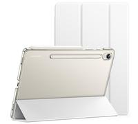 JETech Case for Samsung Galaxy Tab S9 11-Inch, Translucent Back Tri-Fold Stand Protective Tablet Cover, Support S Pen Charging, Auto Wake/Sleep (White)