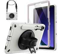 JETech Case for Samsung Galaxy Tab S9 11-Inch with Built-in Screen Protector and S Pen Holder, Heavy Duty Rugged Shockproof Protective Tablet Cover, 360 Degree Rotating Hand Strap Stand (Beige)