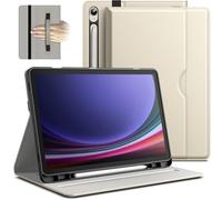 JETech Case for Samsung Galaxy Tab S9 11-Inch with S Pen Holder, PU Leather Business Folio Stand Protective Tablet Cover with Pocket & Straps, Auto Wake/Sleep, Multi-Angle Viewing (Beige)
