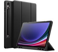 JETech Case for Samsung Galaxy Tab S9 11 Inch with S Pen Holder, Soft TPU Tri-Fold Stand Protective Tablet Cover, Support S Pen Charging, Auto Wake/Sleep (Graphite Black)