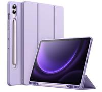 JETech Case for Samsung Galaxy Tab S9 FE+ / S9 FE Plus 12.4-Inch with S Pen Holder, Soft TPU Tri-Fold Stand Protective Tablet Cover, Support S Pen Charging, Auto Wake/Sleep (Light Purple)