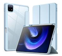 JETech Case for Xiaomi Mi Pad 6/Mi Pad 6 Pro (11-Inch, 2023 Model) with Pen Holder, Clear Transparent Back Shell Slim Stand Shockproof Tablet Cover, Auto Wake/Sleep (Light Blue)