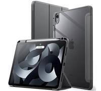 JETech Case ONLY for iPad Air 11-Inch M4/M3/M2 (2026/2025/2024), iPad Air 5/4 (2022/2020 5th/4th) with Pencil Holder, Clear Transparent Back Slim Stand Shockproof Tablet Cover (Space Grey)