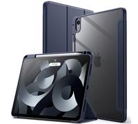 JETech Case ONLY for iPad Air 11-Inch M4/M3/M2 (2026/2025/2024), iPad Air 5/4 (2022/2020 5th/4th) with Pencil Holder, Clear Transparent Back Slim Stand Shockproof Tablet Cover (Deep Navy)