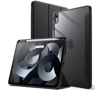 JETech Case ONLY for iPad Air 11-Inch M4/M3/M2 (2026/2025/2024), iPad Air 5/4 (2022/2020 5th/4th) with Pencil Holder, Clear Transparent Back Slim Stand Shockproof Tablet Cover (Black)