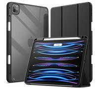 JETech Case ONLY for iPad Pro 11 Inch (2022/2021/2020/2018) with Pencil Holder, Clear Transparent Back Shell Slim Stand Shockproof Tablet Cover, Auto Wake/Sleep (Black)