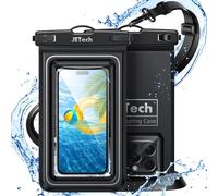 JETech Floating Waterproof Phone Pouch, 2 Pack Water Proof Case for iPhone 17e 17 16e 16 15 14 Air Pro Max Plus, Galaxy S26 S25 Ultra, Pixel 10 Series and Others up to 7 Inch, IPX8 Dry Bag Black