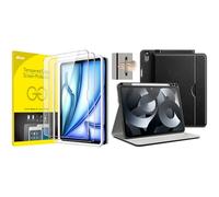 JETech for iPad Air 11-Inch M3/M2 (2025/2024) Screen Protector and PU Leather Case Bundle