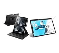 JETech for iPad Air 5/4 (2022/2020 5th/4th Generation) Rotating Case with Pencil Holder and Paper Screen Protector Bundle