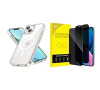 JETech for iPhone 13 Magnetic Case and Tempered Glass Full Coverage Privacy Screen Protector Bundle