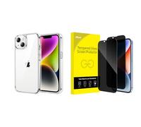 JETech for iPhone 14 Bumper Case and Full Coverage Privacy Screen Protector Bundle