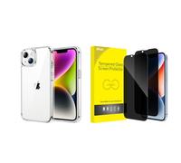 JETech for iPhone 14 Plus Bumper Case and Full Coverage Privacy Screen Protector Bundle