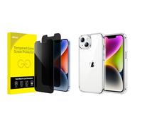 JETech for iPhone 14 Privacy Screen Protector and Bumper Case Bundle