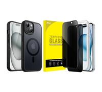 JETech for iPhone 15 Plus Magnetic Case and Full Coverage Privacy Screen Protector Bundle