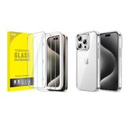 JETech for iPhone 15 Pro Max Screen Protector and Bumper Case Bundle