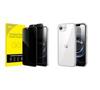 JETech for iPhone 16e Privacy Full Coverage Screen Protector and Bumper Case Bundle